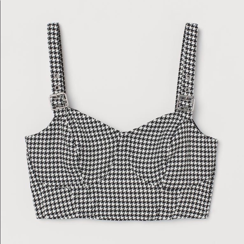 Houndstooth bralette crop top